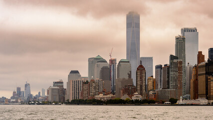 One World Center, Downtown of Manhattan on a cloudy day, NY, United Sates of America