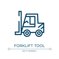 Forklift tool icon. Linear vector illustration from construction collection. Outline forklift tool icon vector. Thin line symbol for use on web and mobile apps, logo, print media.