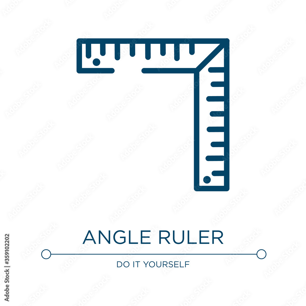 Poster angle ruler icon. linear vector illustration from constructicons collection. outline angle ruler ico