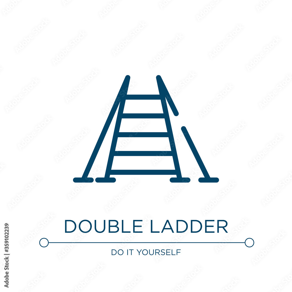 Poster double ladder icon. linear vector illustration from constructicons collection. outline double ladder