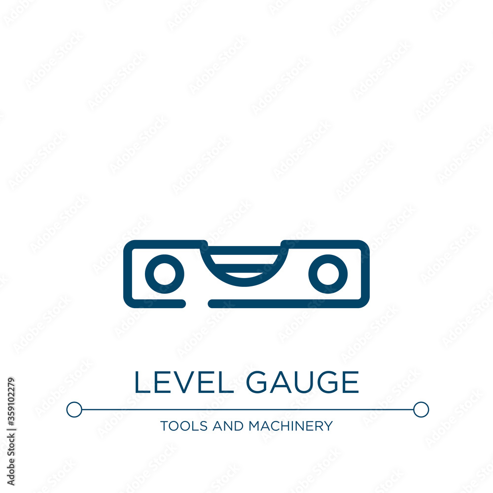 Poster level gauge icon. linear vector illustration from tools and machinery collection. outline level gaug