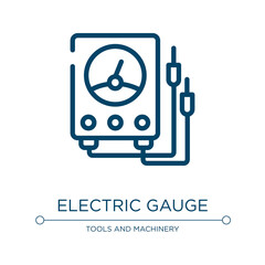 Electric gauge icon. Linear vector illustration from tools and machinery collection. Outline electric gauge icon vector. Thin line symbol for use on web and mobile apps, logo, print media.