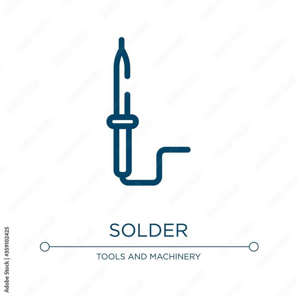Poster solder icon. linear vector illustration from construction tools collection. outline solder icon vect