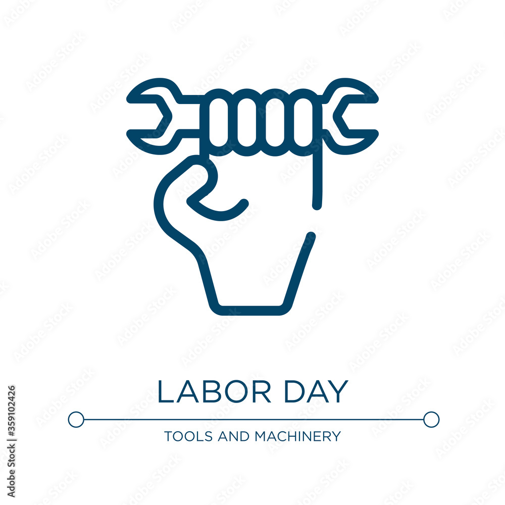Poster labor day icon. linear vector illustration from labor day elements collection. outline labor day ico