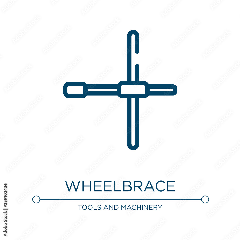 Poster wheelbrace icon. linear vector illustration from tools collection. outline wheelbrace icon vector. t