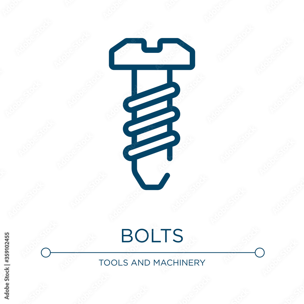 Poster bolts icon. linear vector illustration from building collection. outline bolts icon vector. thin lin