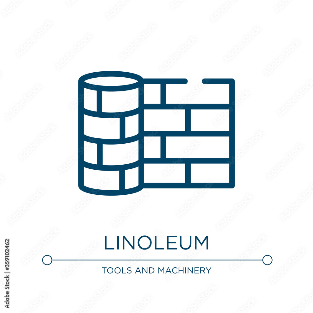 Poster linoleum icon. linear vector illustration from building collection. outline linoleum icon vector. th