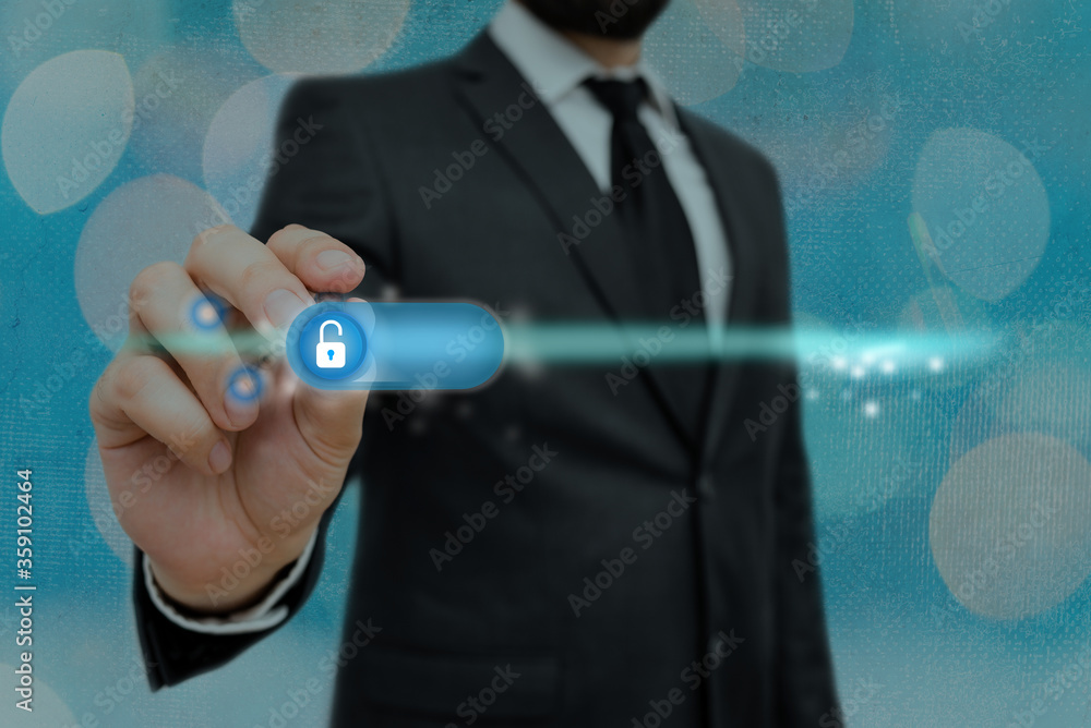 Poster graphics padlock for web data information security application system