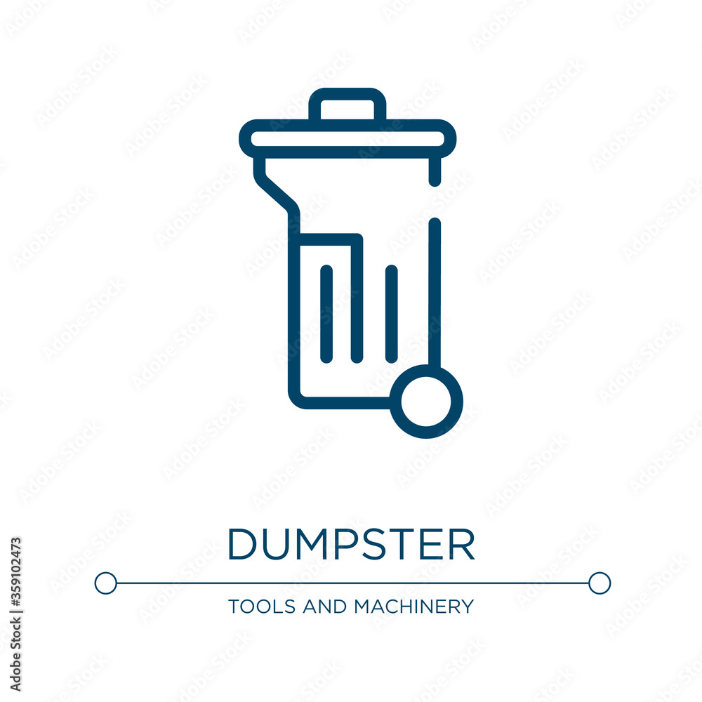 Poster dumpster icon. linear vector illustration from housekeeping collection. outline dumpster icon vector