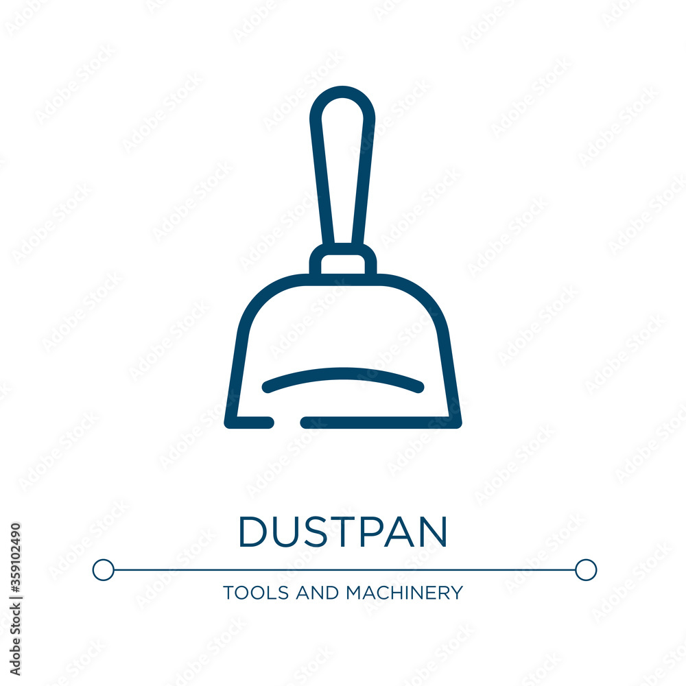 Poster dustpan icon. linear vector illustration from housekeeping collection. outline dustpan icon vector. 