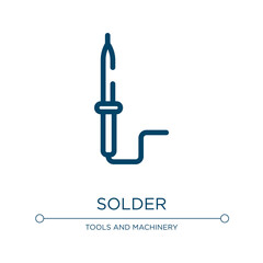 Solder icon. Linear vector illustration from construction tools collection. Outline solder icon vector. Thin line symbol for use on web and mobile apps, logo, print media.