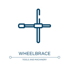 Obraz premium Wheelbrace icon. Linear vector illustration from tools collection. Outline wheelbrace icon vector. Thin line symbol for use on web and mobile apps, logo, print media.