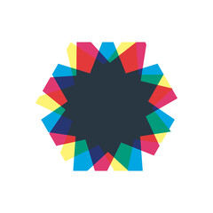 geometric and abstract star flat style icon vector design