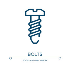 Bolts icon. Linear vector illustration from building collection. Outline bolts icon vector. Thin line symbol for use on web and mobile apps, logo, print media.