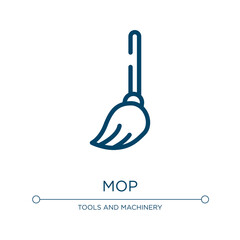 Mop icon. Linear vector illustration from housekeeping collection. Outline mop icon vector. Thin line symbol for use on web and mobile apps, logo, print media.