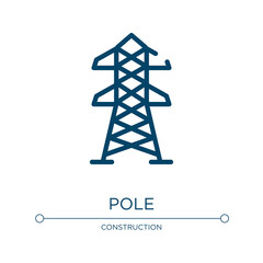 Pole icon. Linear vector illustration from construction collection. Outline pole icon vector. Thin line symbol for use on web and mobile apps, logo, print media.