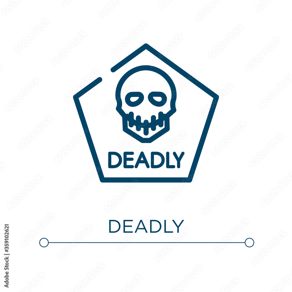Poster deadly icon. linear vector illustration. outline deadly icon vector. thin line symbol for use on web