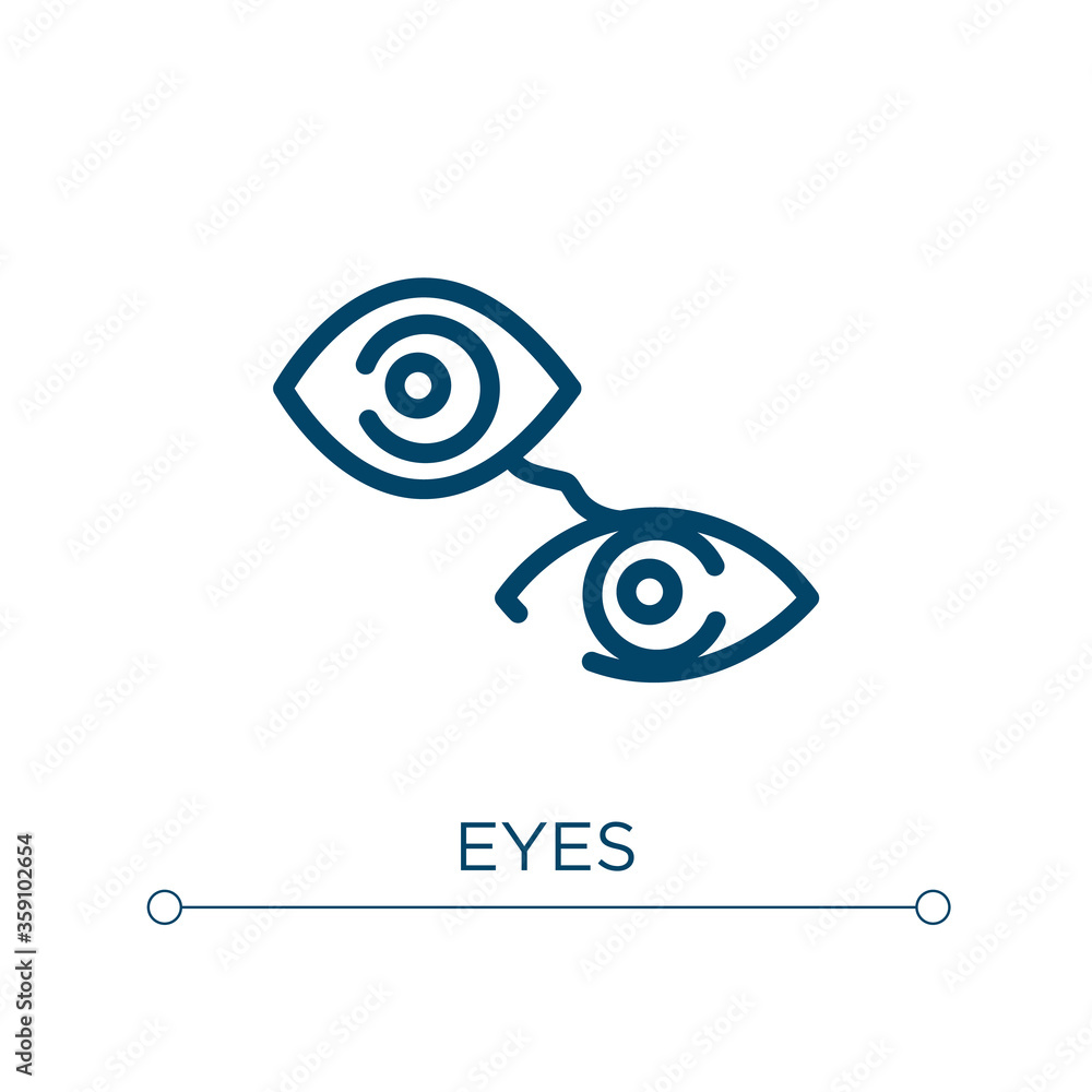 Poster eyes icon. linear vector illustration. outline eyes icon vector. thin line symbol for use on web and