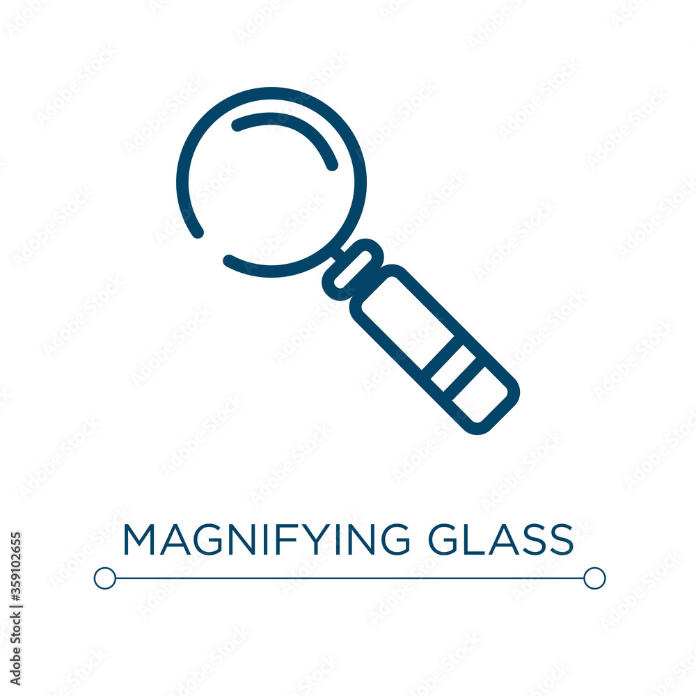 Poster magnifying glass icon. linear vector illustration. outline magnifying glass icon vector. thin line s