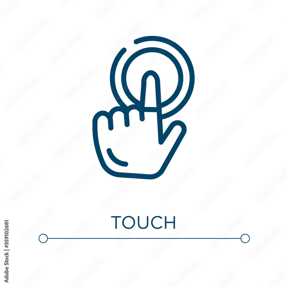 Poster touch icon. linear vector illustration. outline touch icon vector. thin line symbol for use on web a