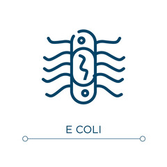 Obraz premium E coli icon. Linear vector illustration. Outline e coli icon vector. Thin line symbol for use on web and mobile apps, logo, print media.