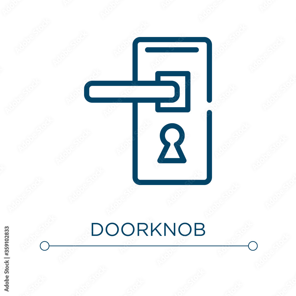 Poster doorknob icon. linear vector illustration. outline doorknob icon vector. thin line symbol for use on