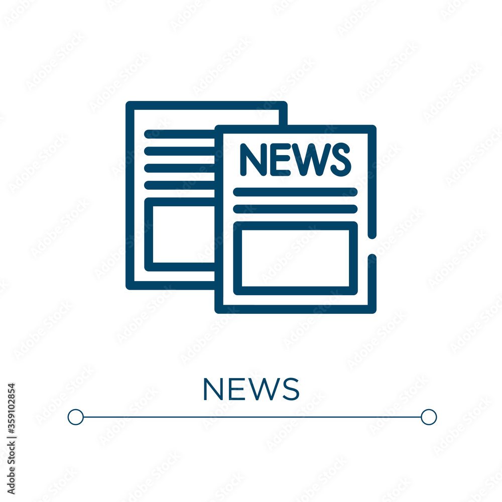Aufkleber news icon. linear vector illustration. outline news icon vector. thin line symbol for use on web and