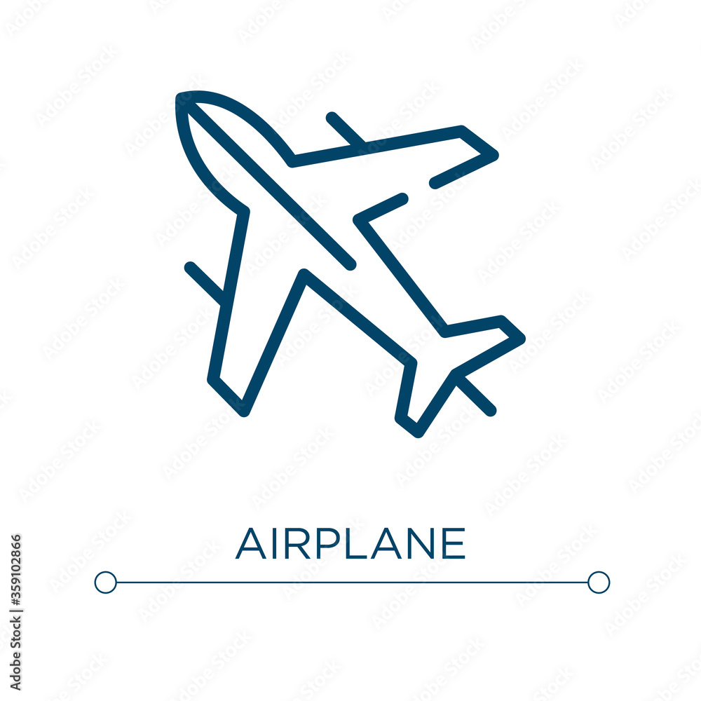 Poster airplane icon. linear vector illustration. outline airplane icon vector. thin line symbol for use on