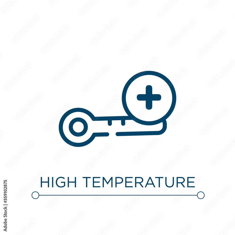 Poster high temperature icon. linear vector illustration. outline high temperature icon vector. thin line s