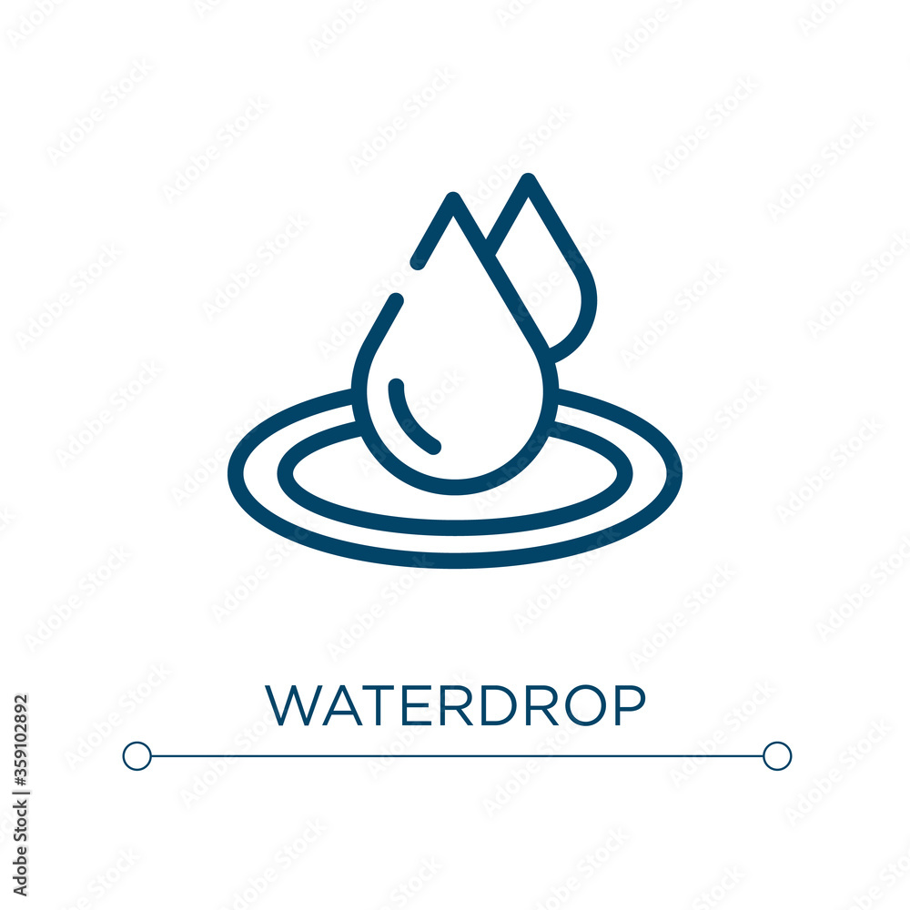 Poster waterdrop icon. linear vector illustration. outline waterdrop icon vector. thin line symbol for use 