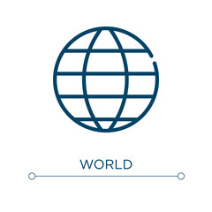 World icon. Linear vector illustration. Outline world icon vector. Thin line symbol for use on web and mobile apps, logo, print media.