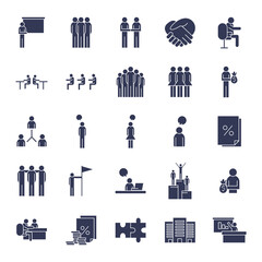 People flat style icon set vector design