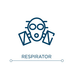 Respirator icon. Linear vector illustration. Outline respirator icon vector. Thin line symbol for use on web and mobile apps, logo, print media.