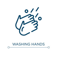 Washing hands icon. Linear vector illustration. Outline washing hands icon vector. Thin line symbol for use on web and mobile apps, logo, print media.