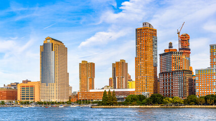 Obraz premium It's Beautiful evening view of the Lower Manhattan, New York City, United States of America