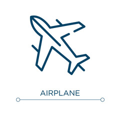 Airplane icon. Linear vector illustration. Outline airplane icon vector. Thin line symbol for use on web and mobile apps, logo, print media.