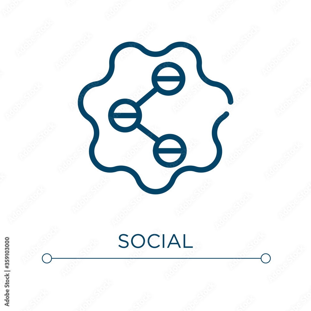 Poster social icon. linear vector illustration. outline social icon vector. thin line symbol for use on web