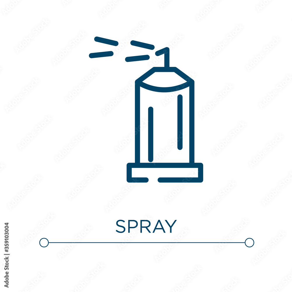 Poster spray icon. linear vector illustration. outline spray icon vector. thin line symbol for use on web a