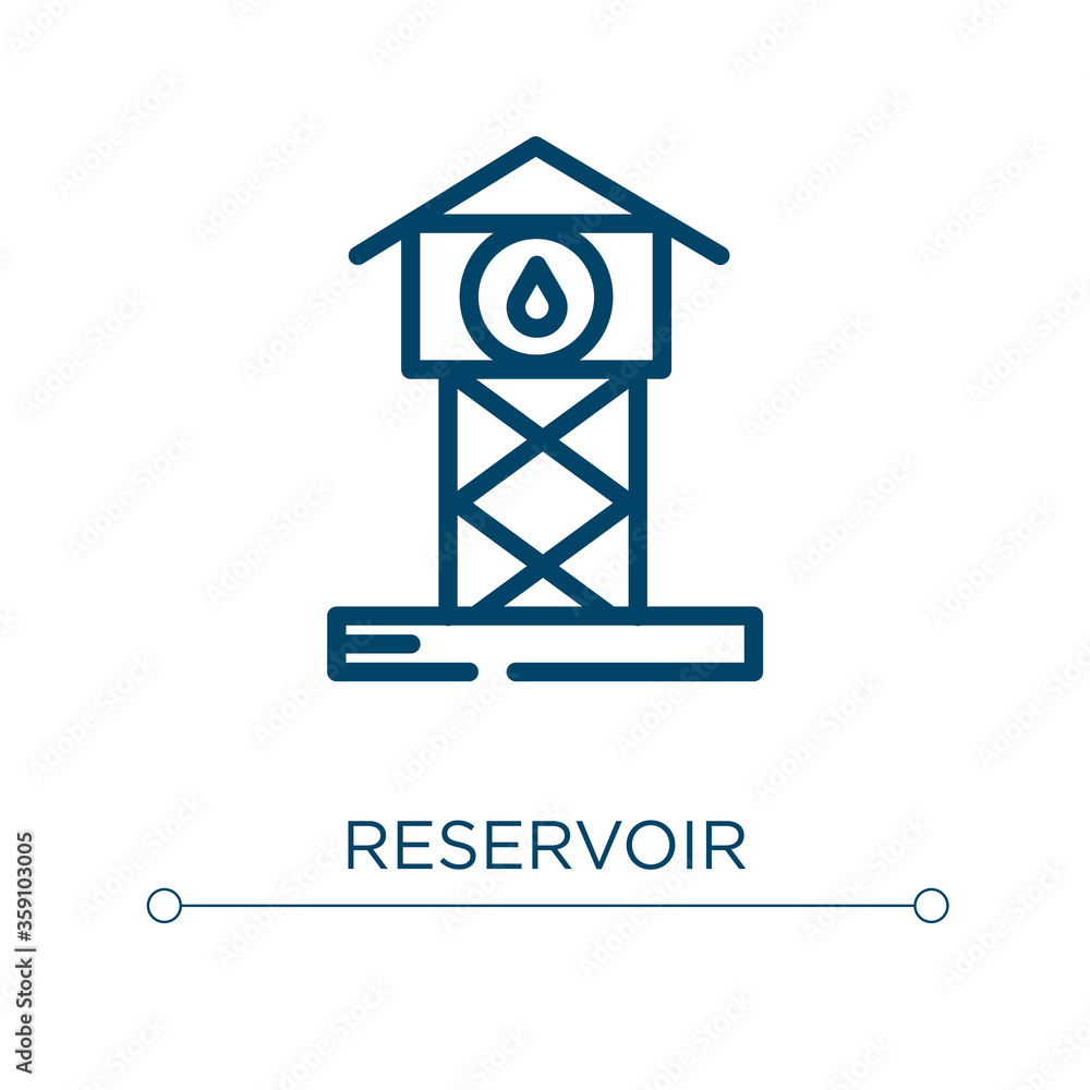 Poster reservoir icon. linear vector illustration. outline reservoir icon vector. thin line symbol for use 