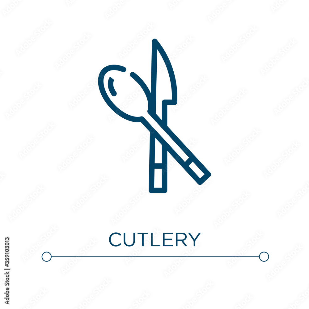 Poster cutlery icon. linear vector illustration. outline cutlery icon vector. thin line symbol for use on w
