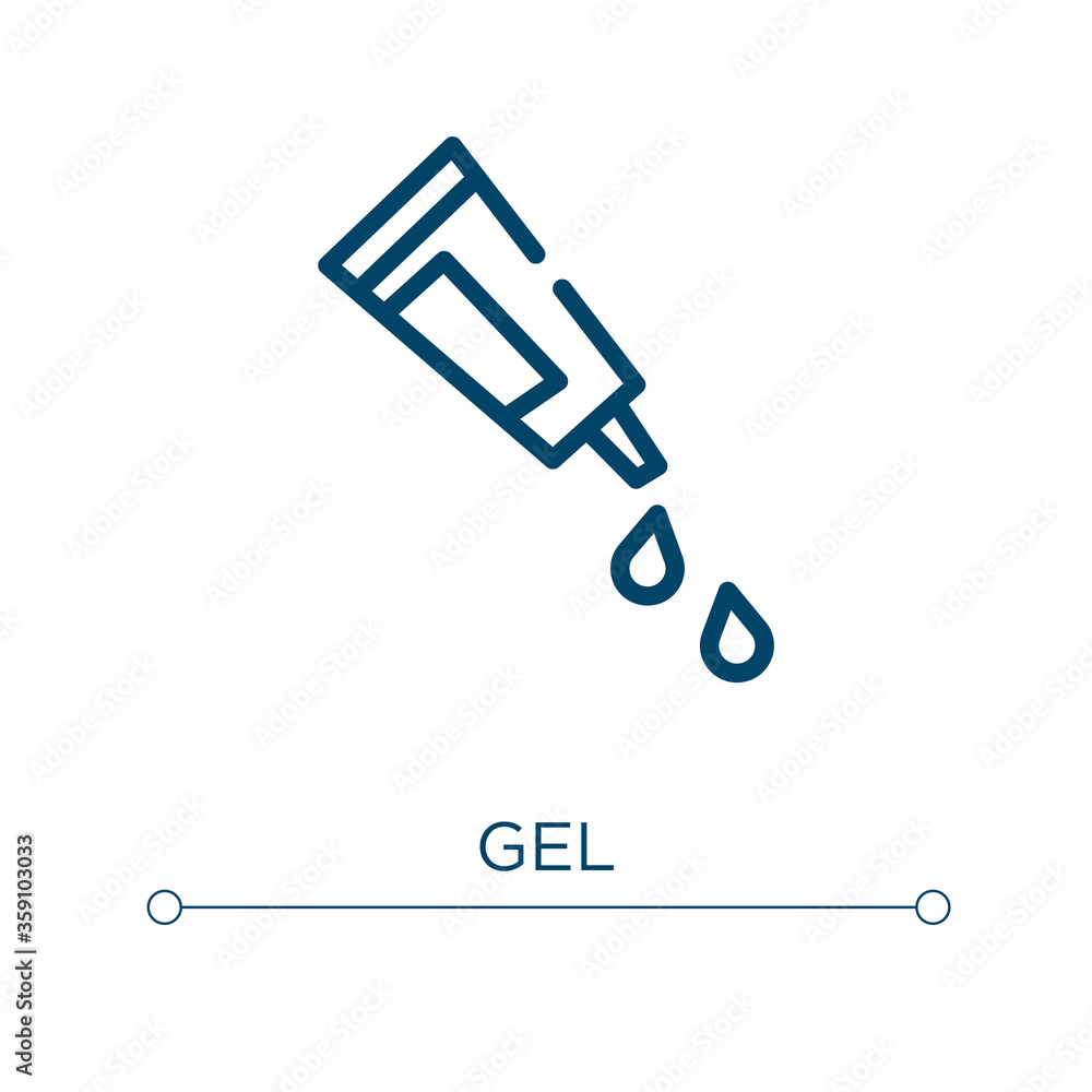Poster gel icon. linear vector illustration. outline gel icon vector. thin line symbol for use on web and m