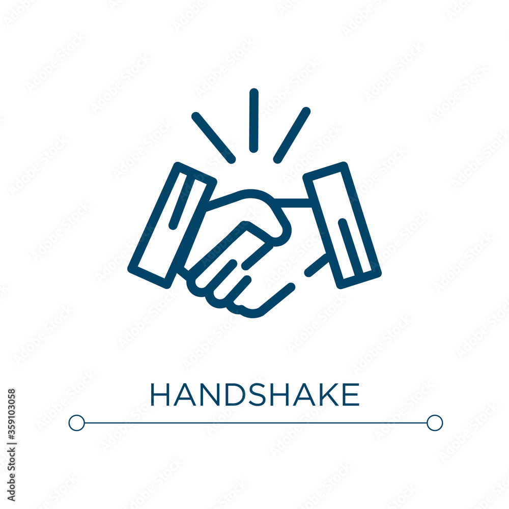 Poster handshake icon. linear vector illustration. outline handshake icon vector. thin line symbol for use 