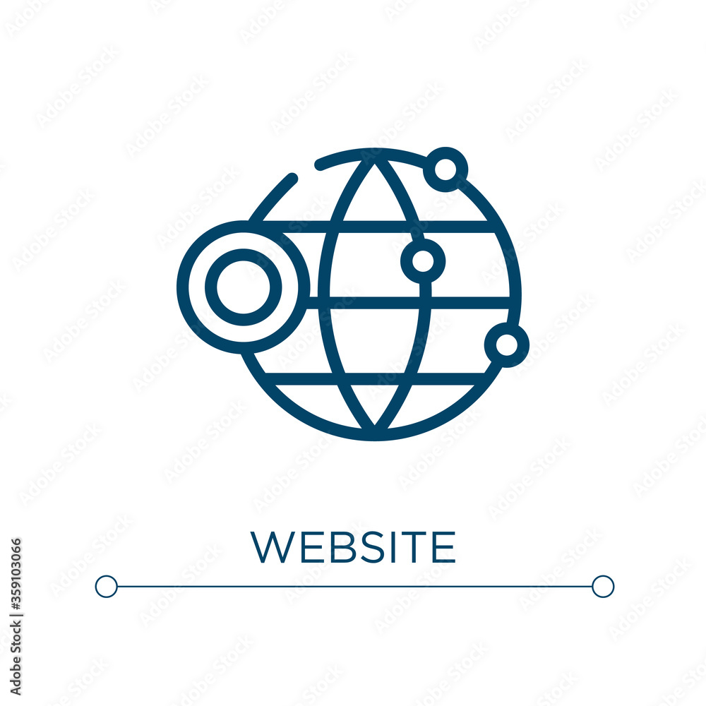 Poster website icon. linear vector illustration. outline website icon vector. thin line symbol for use on w