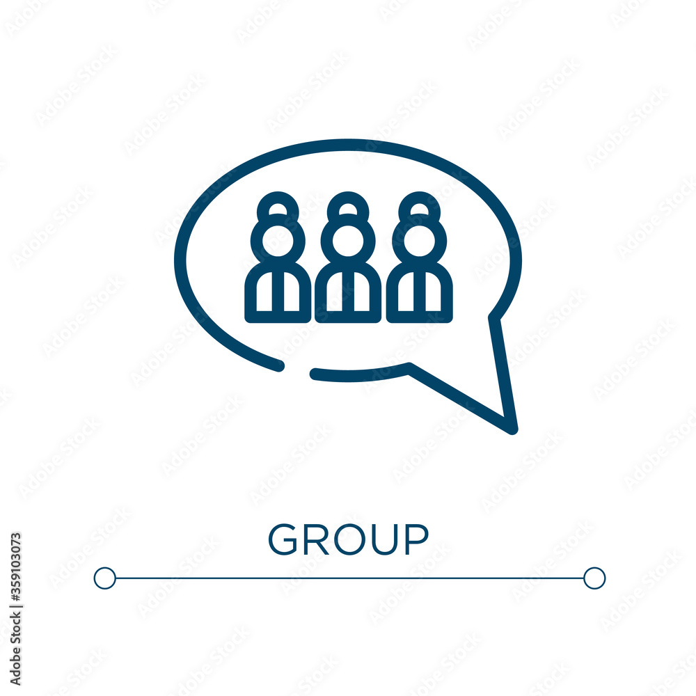 Poster group icon. linear vector illustration. outline group icon vector. thin line symbol for use on web a