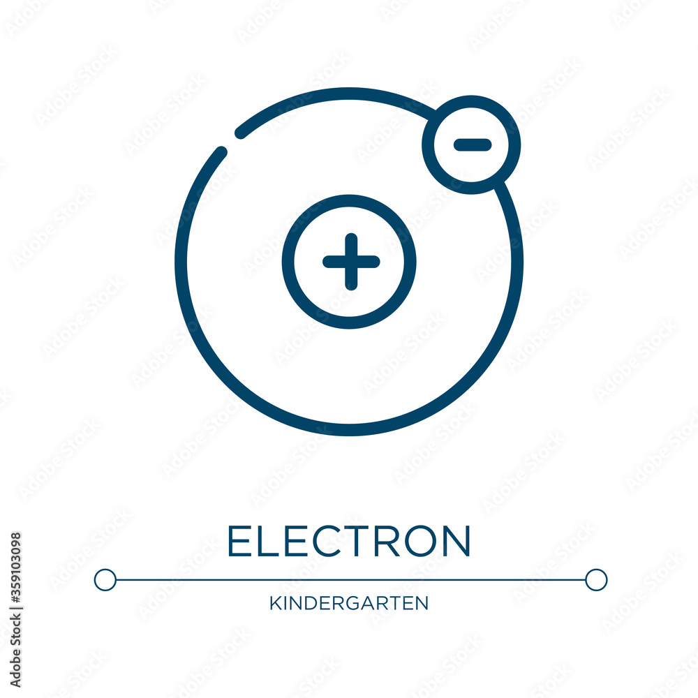 Poster electron icon. linear vector illustration from science collection. outline electron icon vector. thi
