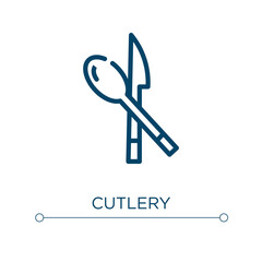 Cutlery icon. Linear vector illustration. Outline cutlery icon vector. Thin line symbol for use on web and mobile apps, logo, print media.