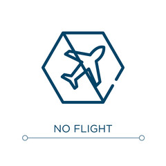 No flight icon. Linear vector illustration. Outline no flight icon vector. Thin line symbol for use on web and mobile apps, logo, print media.