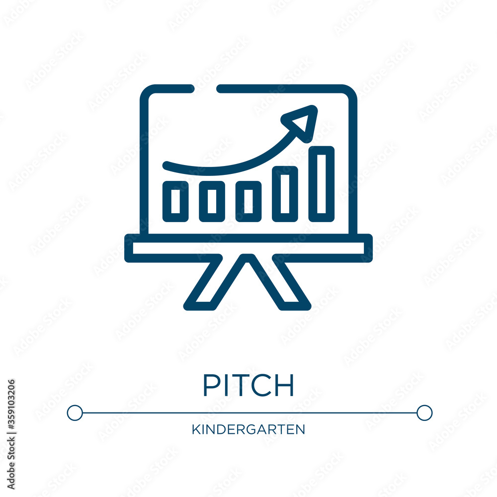 Poster pitch icon. linear vector illustration from rugby collection. outline pitch icon vector. thin line s