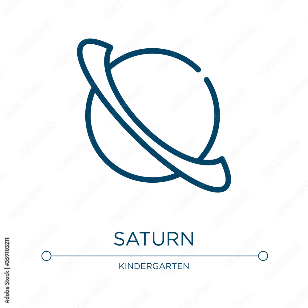 Poster saturn icon. linear vector illustration from high school collection. outline saturn icon vector. thi