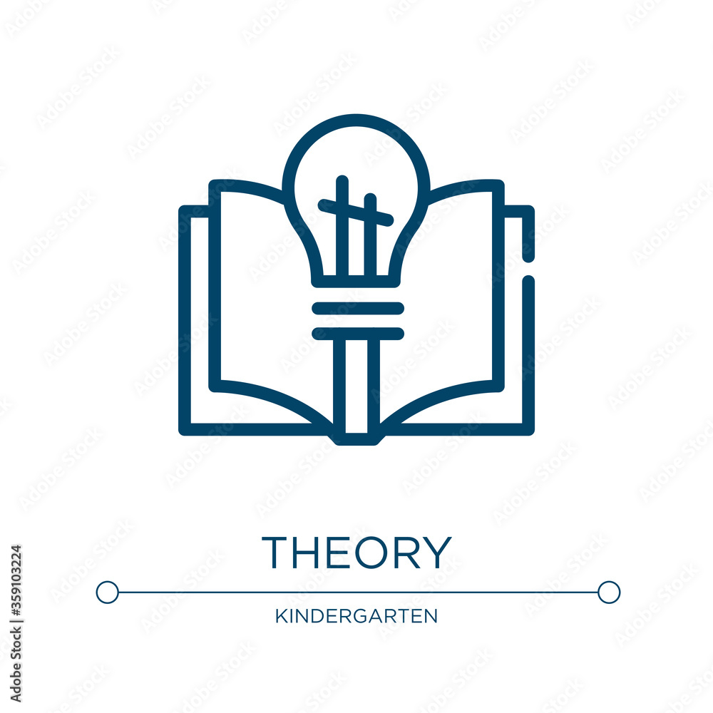 Poster theory icon. linear vector illustration from biochemistry collection. outline theory icon vector. th